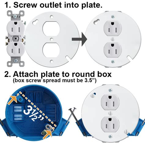 round lighting junction box convert duplex|round ceiling box with outlet.